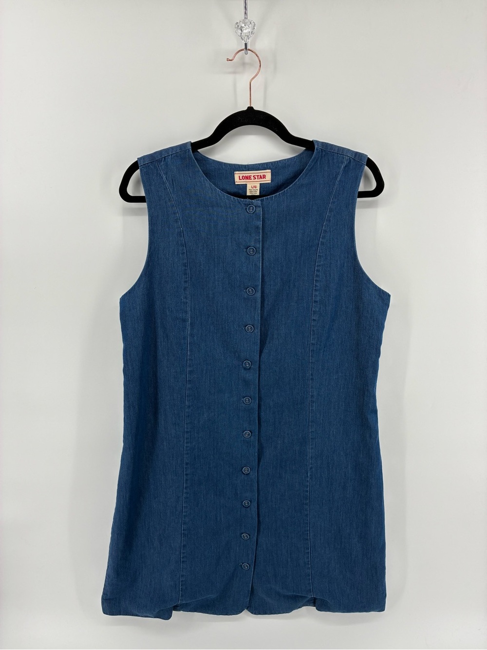 BNWT Lone Star Sleeveless Button-Front Denim Dress - Blue